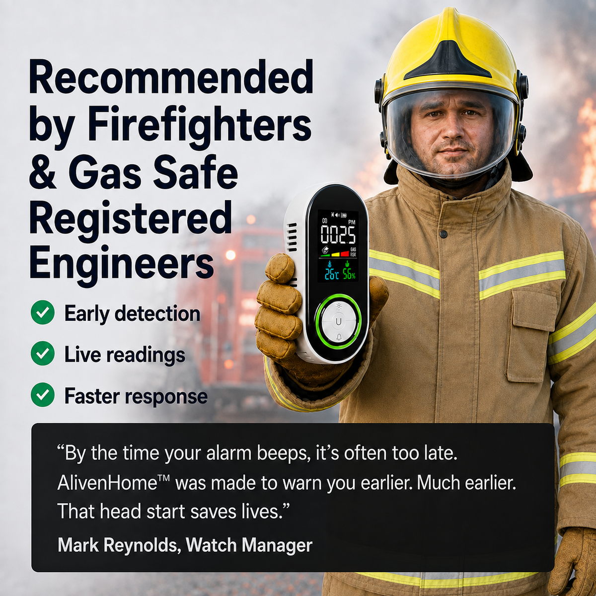 AlivenHome™ CO, Gas & Smoke Detector